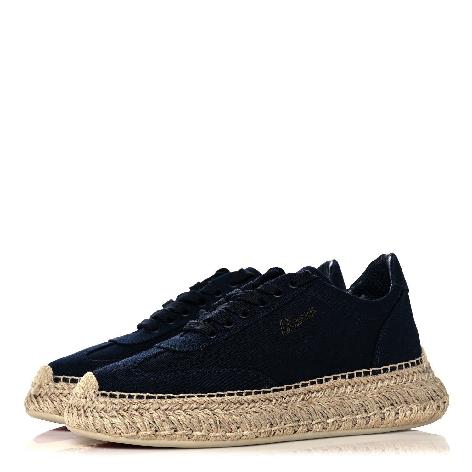 Christian Louboutin Toile Calfskin Espasneak Flat Sneaker 39 Navy 3 of 11