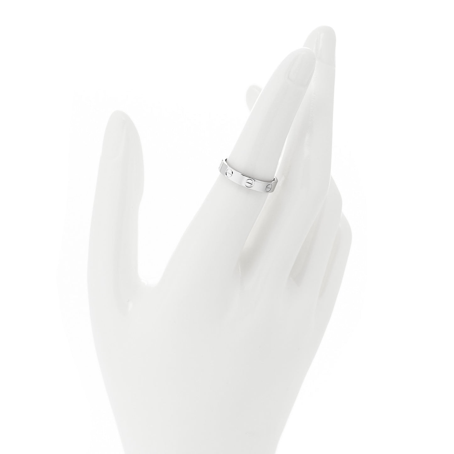 18K White Gold 3.5mm LOVE Wedding Band Ring 53 6.25