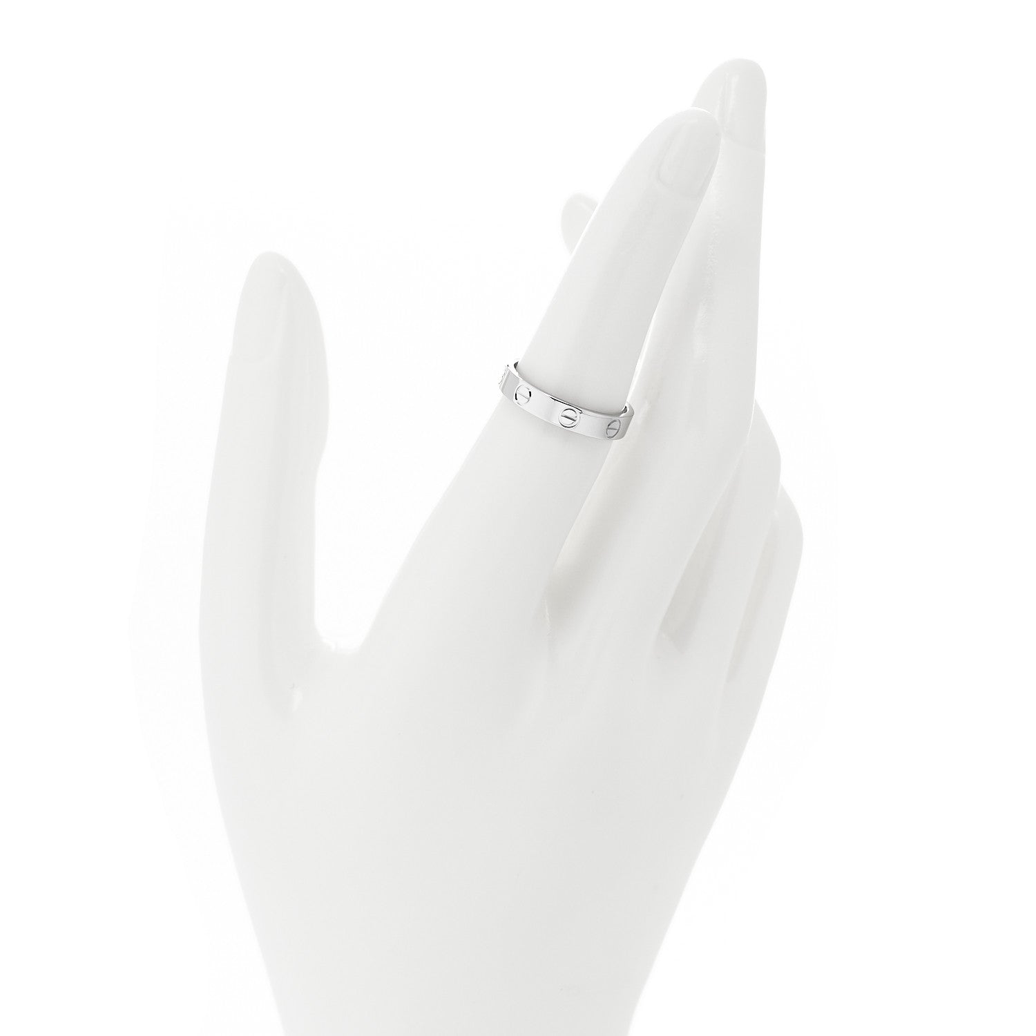 Cartier 18K White Gold 3.5mm LOVE Wedding Band Ring 53 6.25 2 of 5