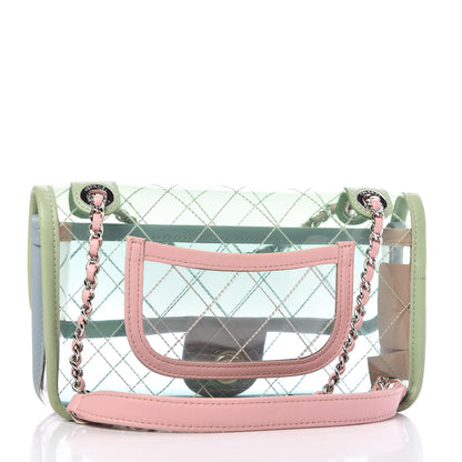 Chanel Lambskin PVC Quilted Mini Coco Splash Flap Blue Green 3 of 9