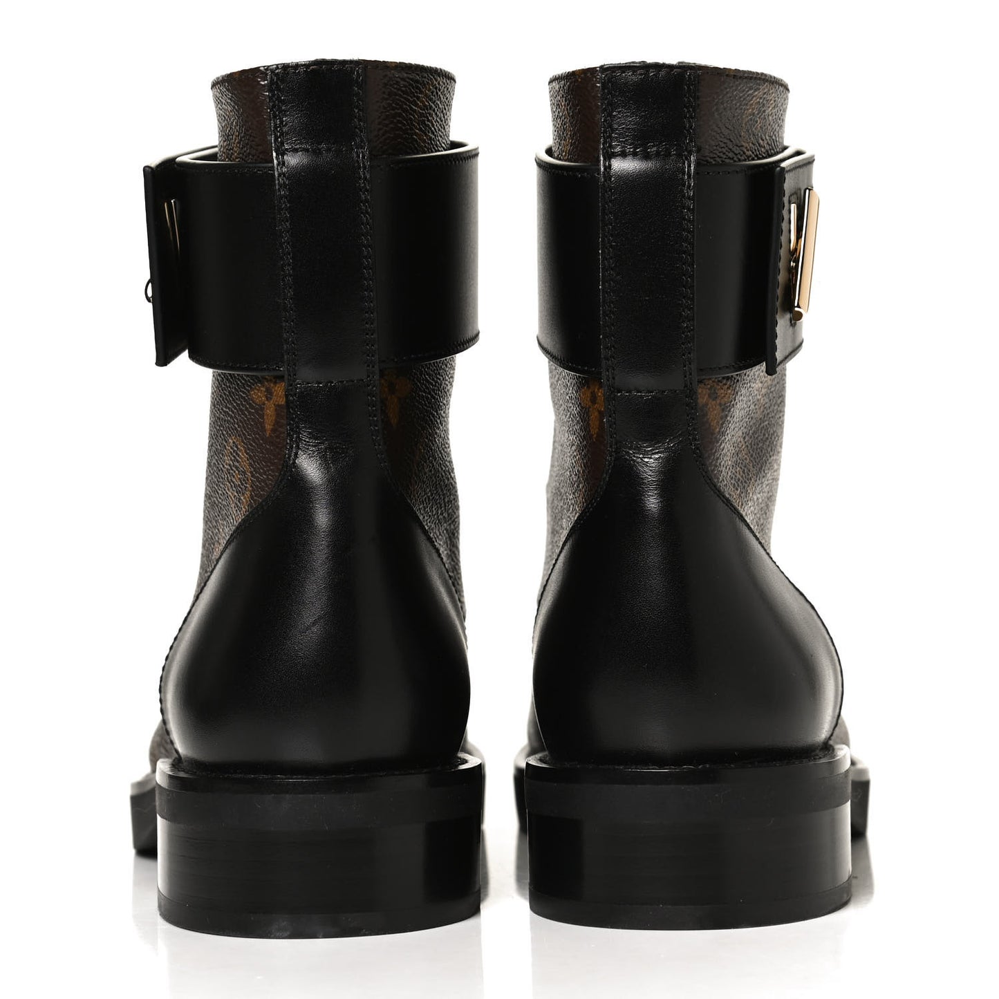 Calfskin Monogram Wonderland Flat Ranger Boots 37 Black