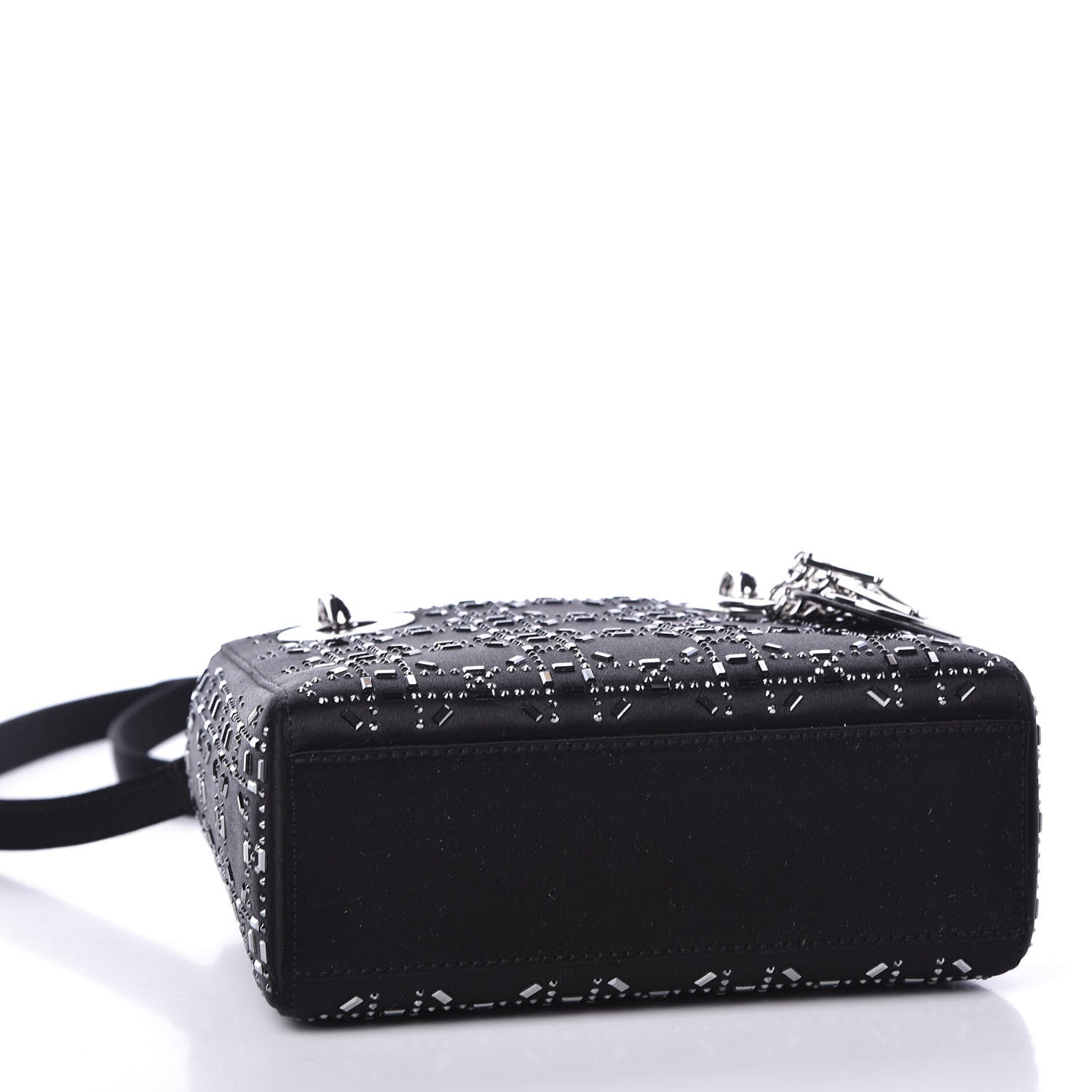 Christian Dior Satin Crystal Cannage Mini Lady Dior Black 3 of 10