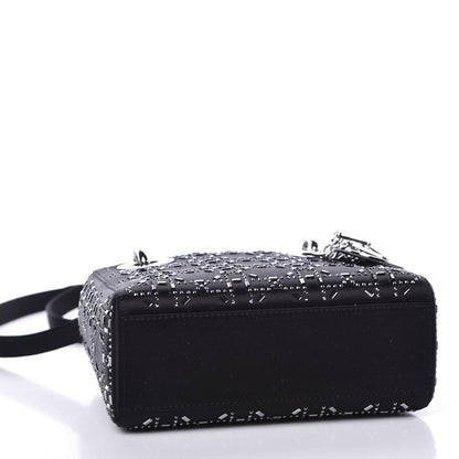 Christian Dior Satin Crystal Cannage Mini Lady Dior Black 3 of 10