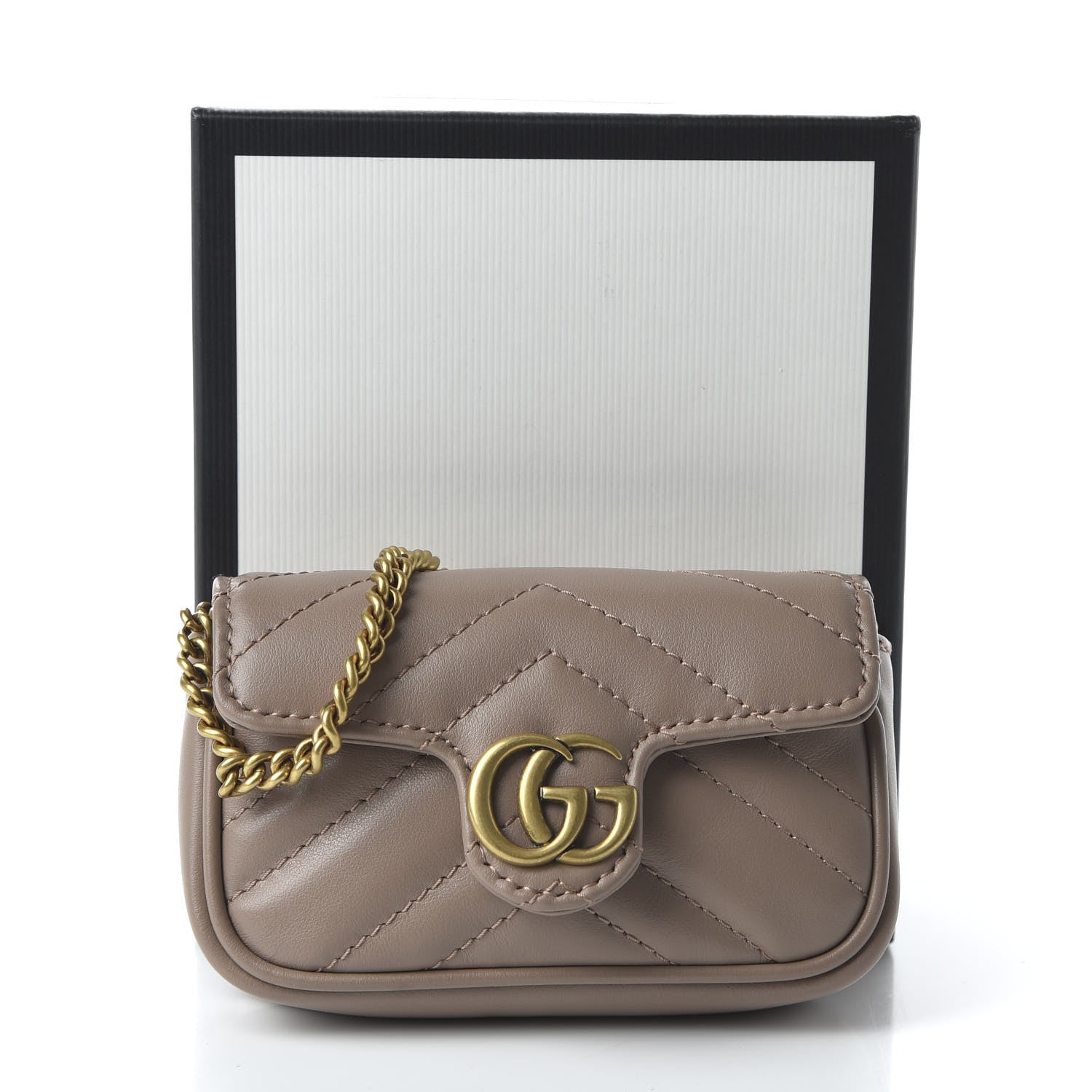 Gucci Calfskin Matelasse Heart GG Marmont 2.0 Coin Purse On A Chain Porcelain Rose 10 of 10