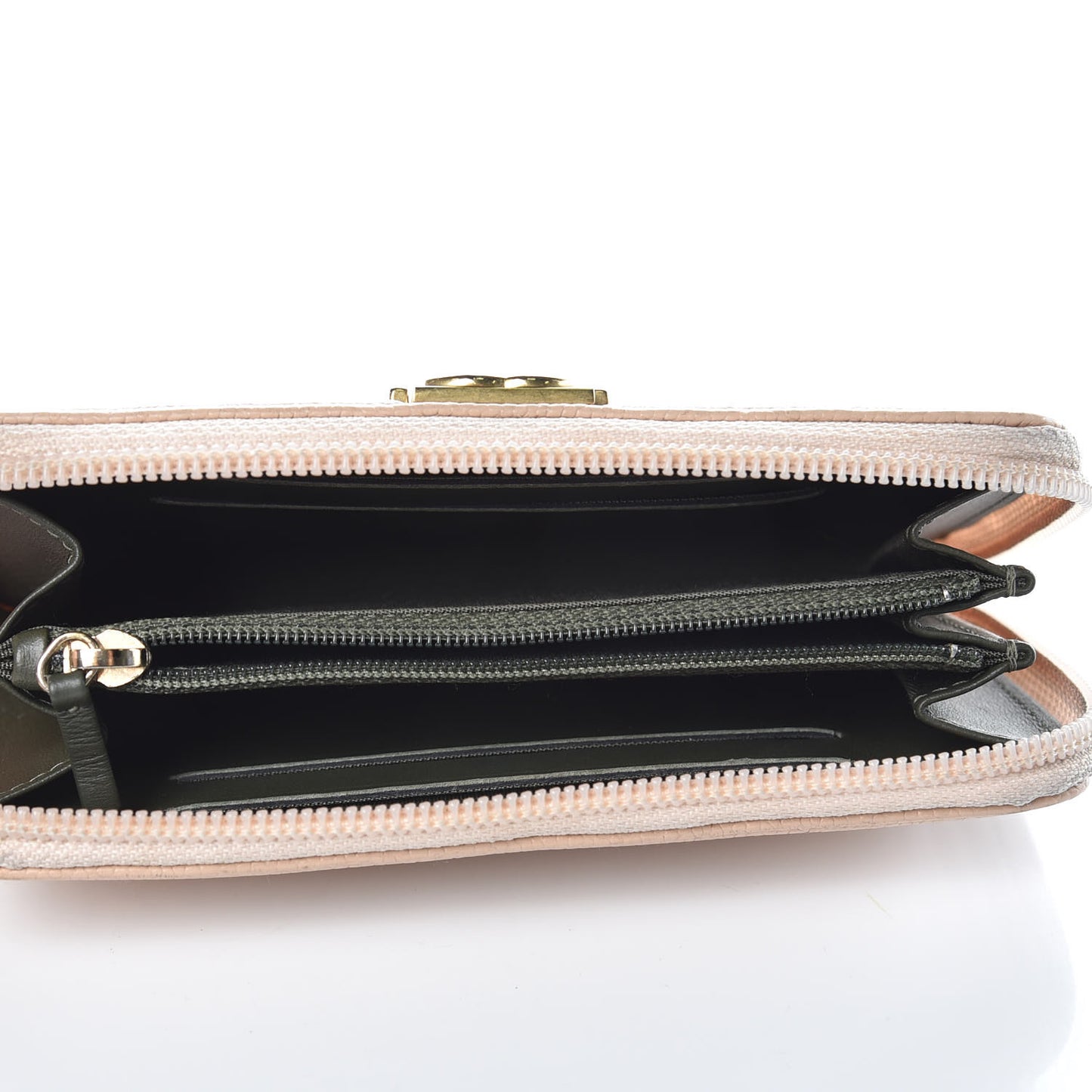 Caviar Quilted Small Boy Zip Around Wallet Beige