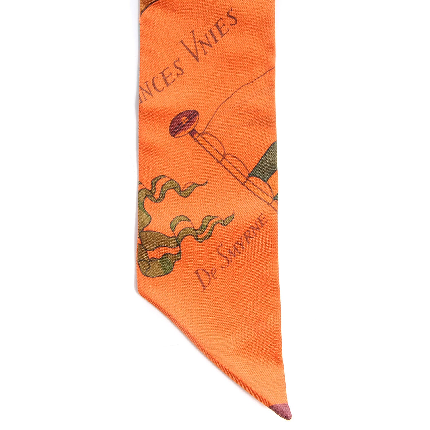Hermes Silk Pavois Twilly Orange 4 of 5