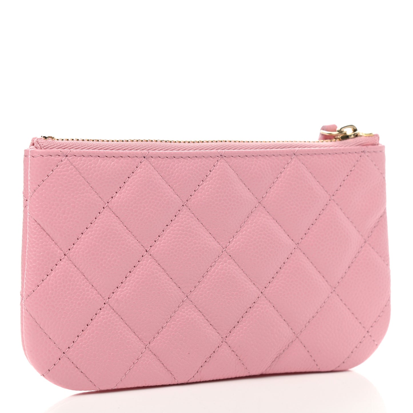 Caviar Quilted Small Multi Chain Cosmetic Case Light Pink