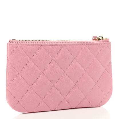 Chanel Caviar Quilted Small Multi Chain Cosmetic Case Light Pink 3 of 9