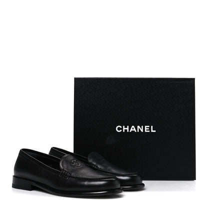Chanel Lambskin CC Mocassin Loafers 38 Black 11 of 11