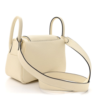 Hermes Taurillon Clemence Mini Lindy 20 So Cream 3 of 11