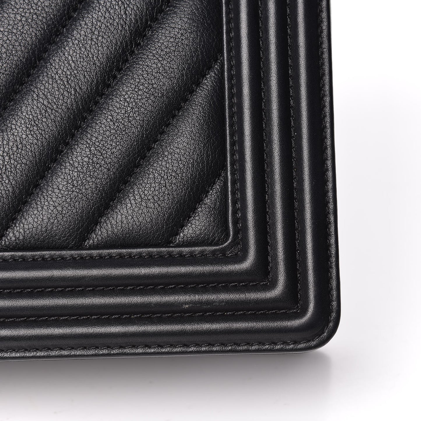 Calfskin Chevron Quilted Boy Convertible Clutch Flap Black