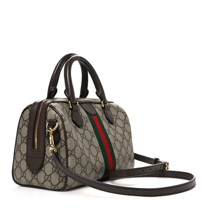 Gucci GG Supreme Monogram Web Small Ophidia Top Handle Bag Beige Ebony 3 of 10