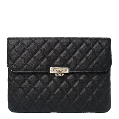 Chanel Caviar Quilted Medium Golden Class Pouch Black 1 of 5