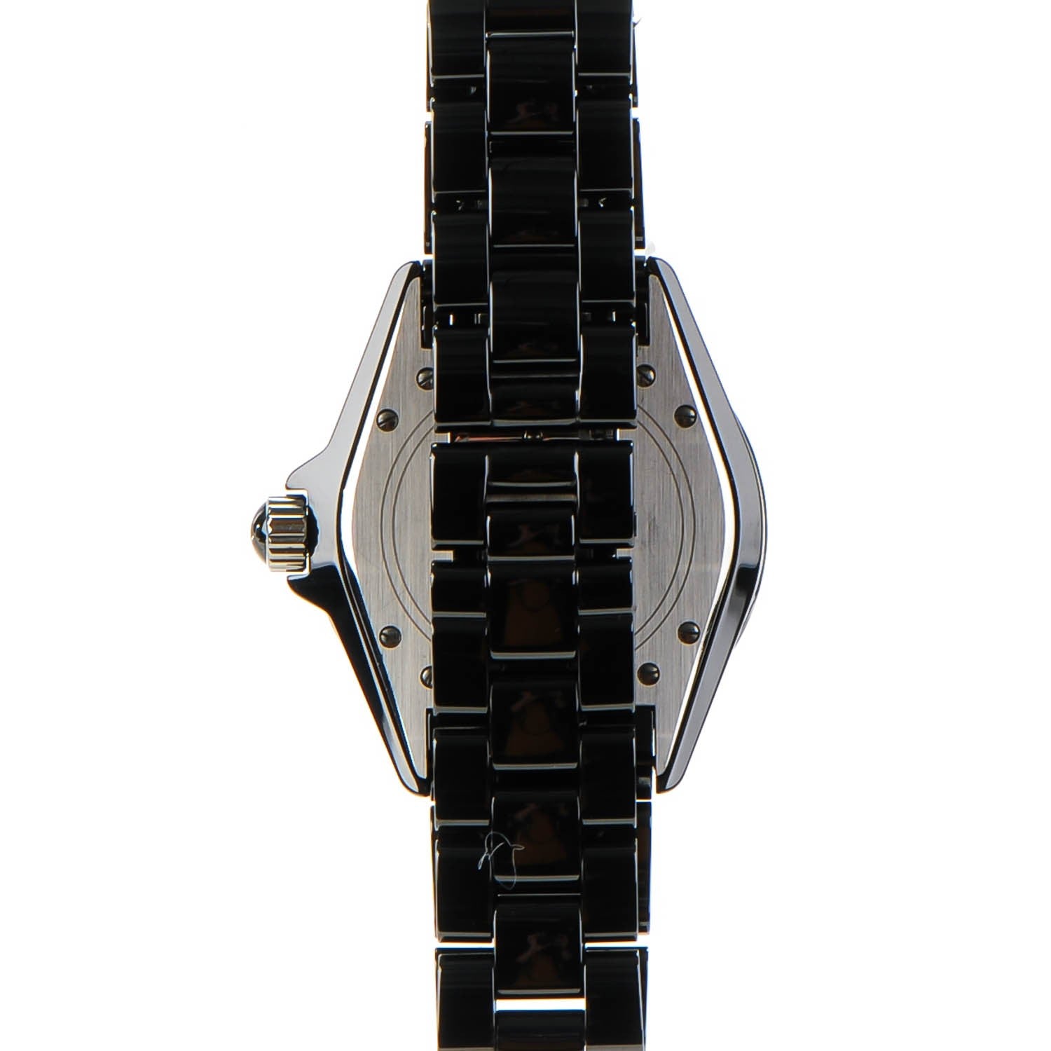 Chanel Stainless Steel Ceramic Diamond Pave Bezel 33mm J12 Quartz Watch Black 3 of 5