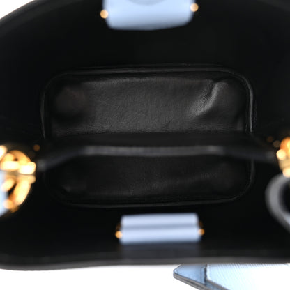 Prada Saffiano Cuir Calfskin Small Panier Bucket Bag Astrale Black 5 of 9