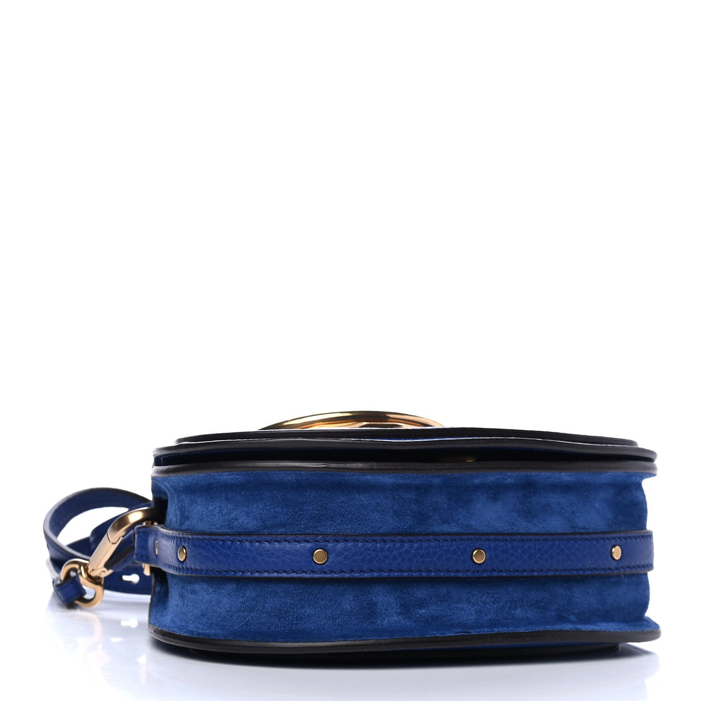 Calfskin Suede Small Nile Bracelet Bag Majesty Blue