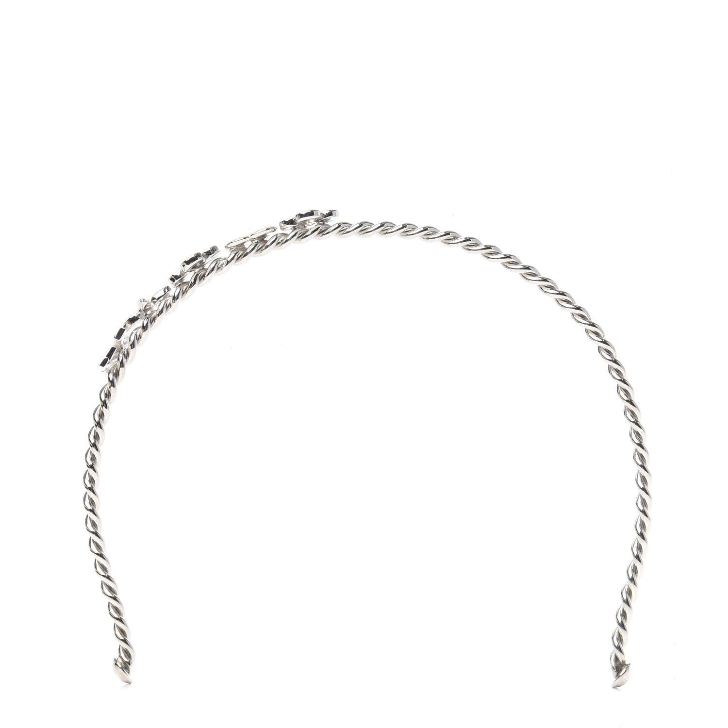 Louis Vuitton Brass Enamel Monogram Sweet Headband Silver 3 of 5
