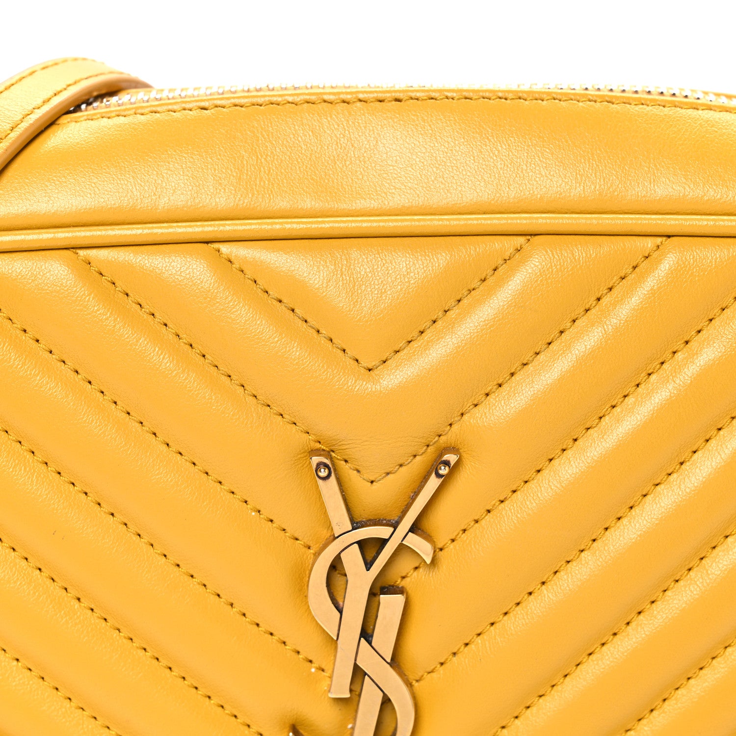 Saint Laurent Calfskin Matelasse Monogram Lou Camera Bag Safran 8 of 12