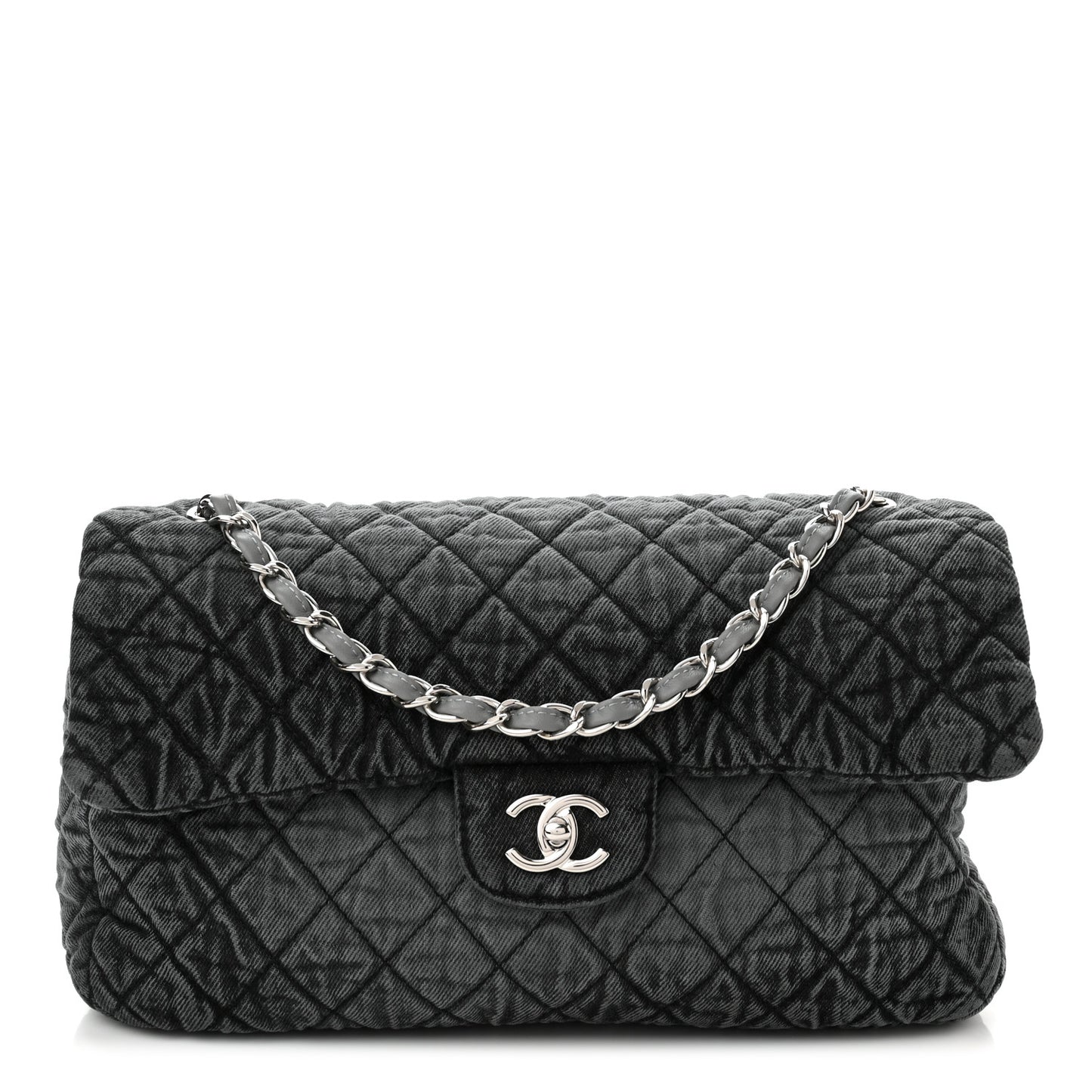 Denim Quilted Denimpression Flap Grey Black