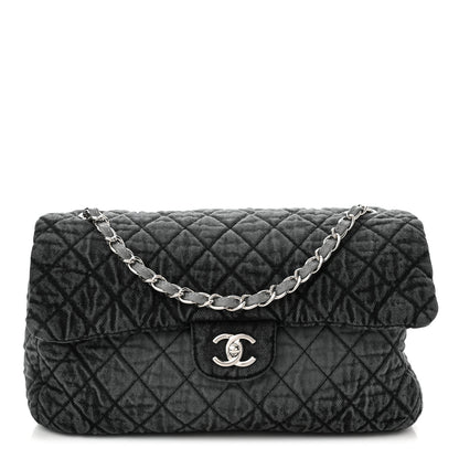 Chanel Denim Quilted Denimpression Flap Grey Black 1 of 10
