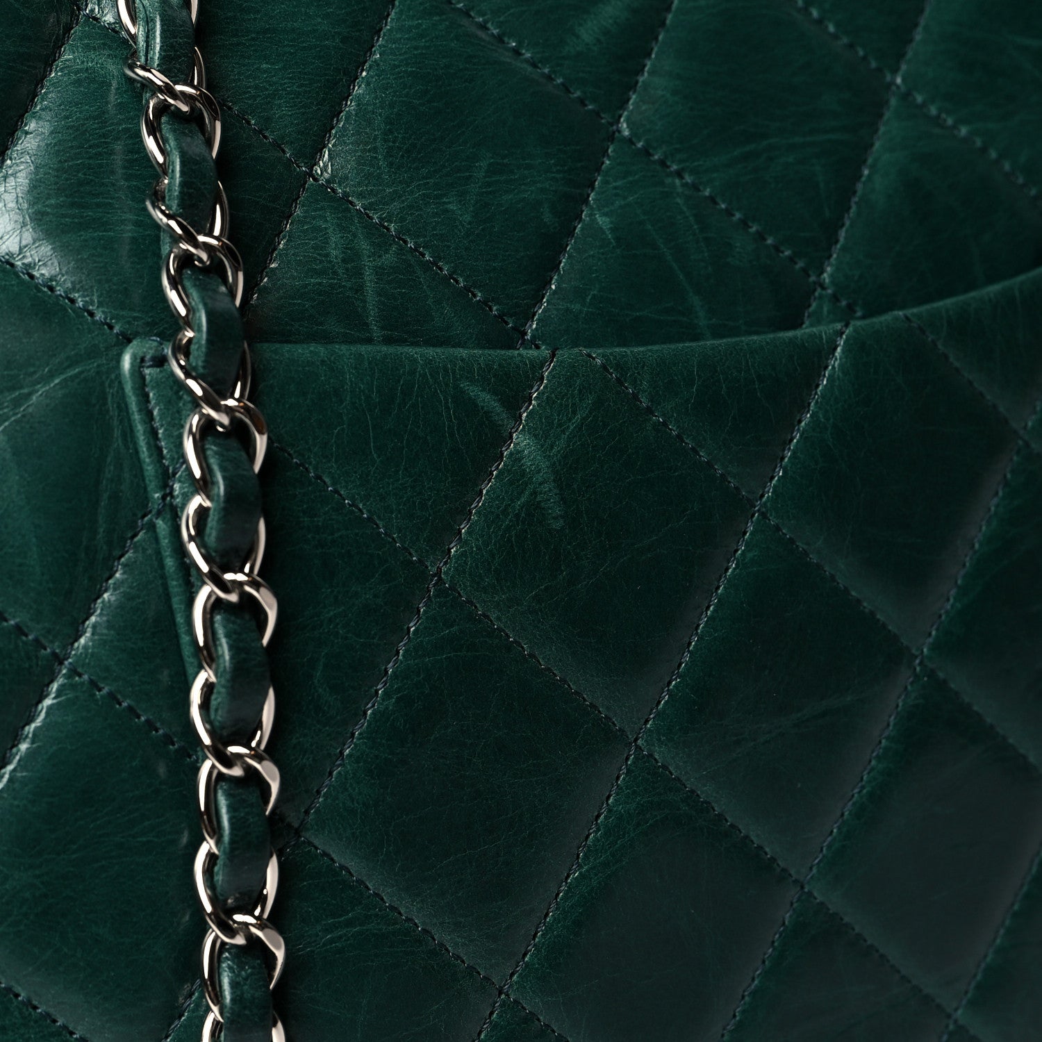 Chanel Glazed Calfskin Quilted Large CC Delivery Tote Green 10 of 13