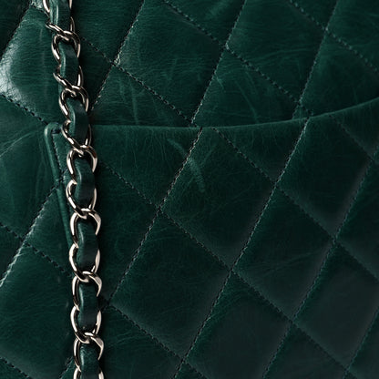 Chanel Glazed Calfskin Quilted Large CC Delivery Tote Green 10 of 13