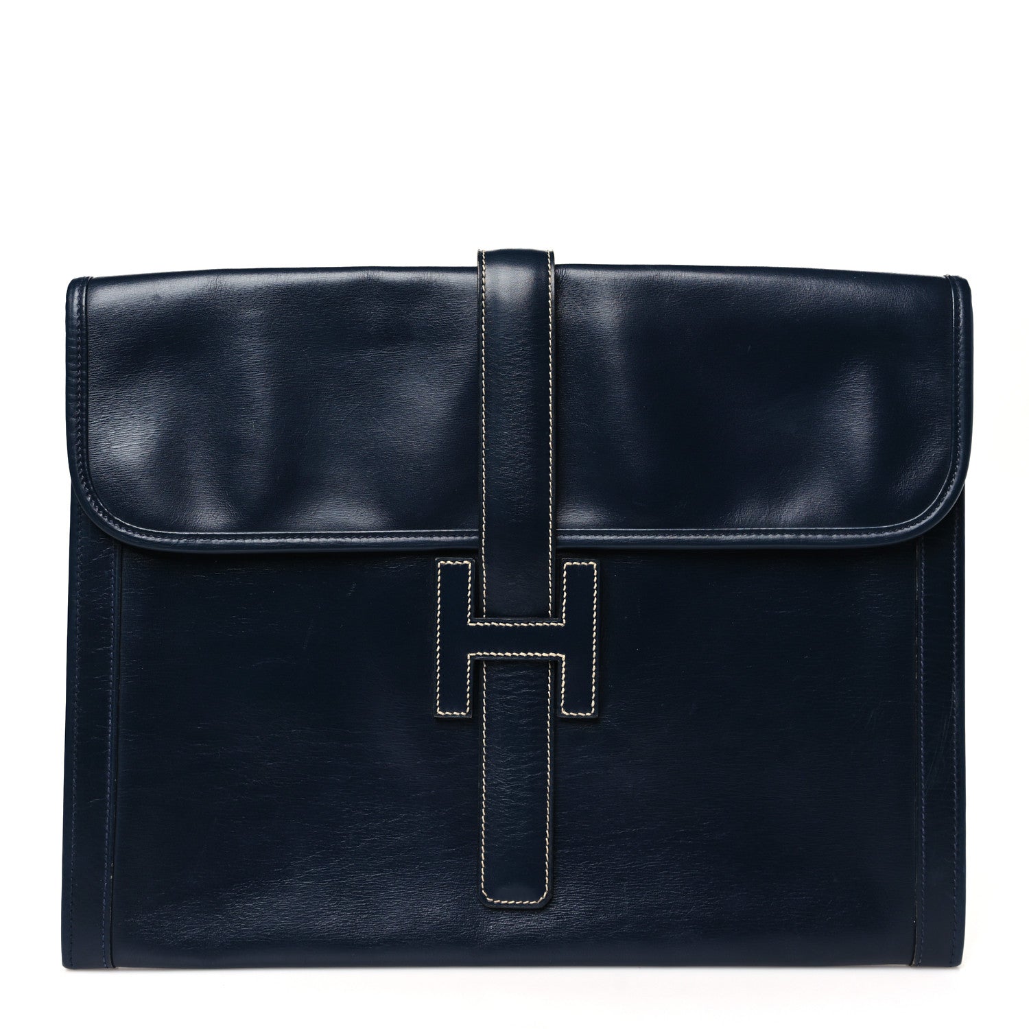 Hermes Box Jige GM Clutch Indigo 1 of 9
