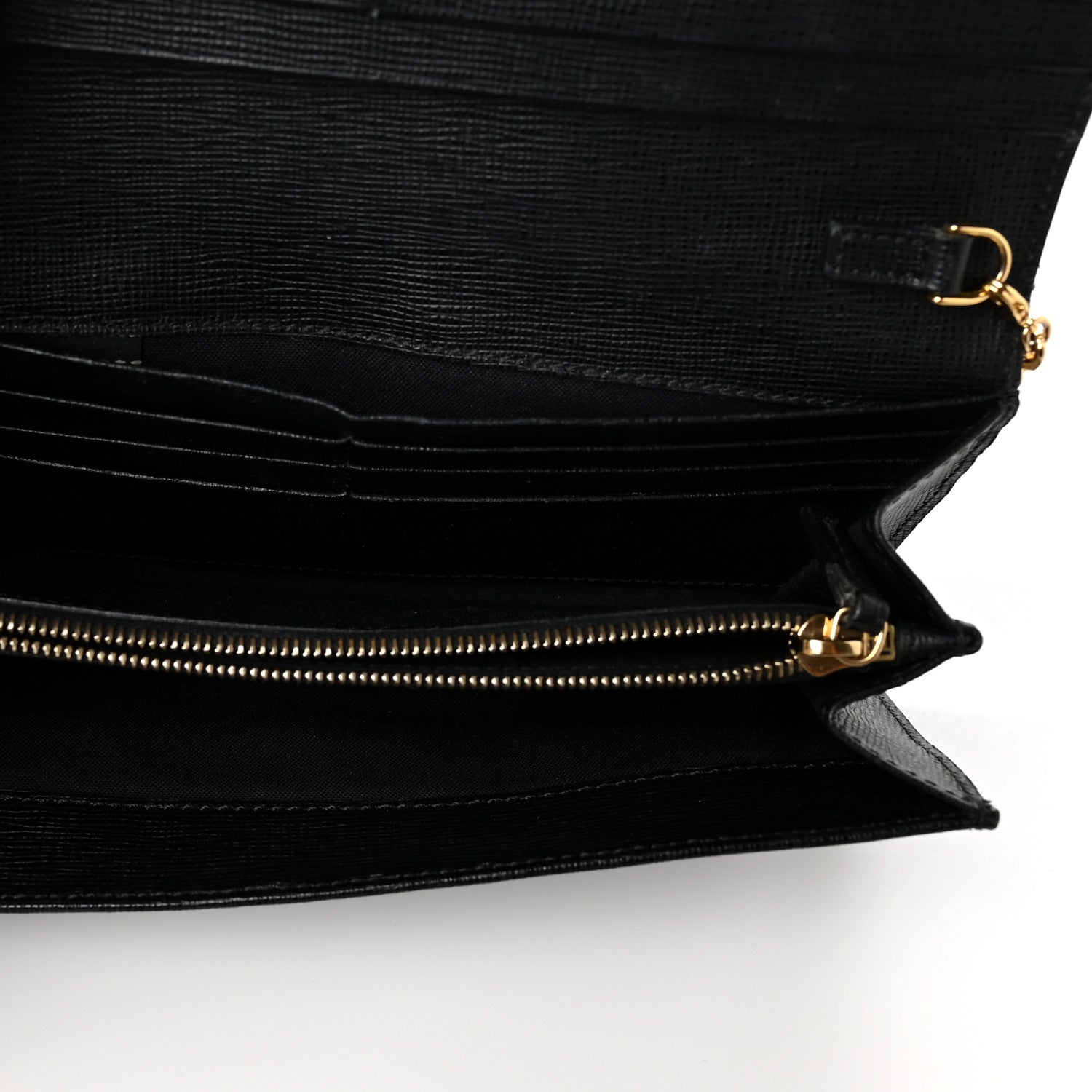 Fendi Vitello Elite Studded Monster Continental Wallet on Chain Black 4 of 7