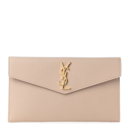 Saint Laurent Grain De Poudre Uptown Pouch Dark Beige 1 of 6