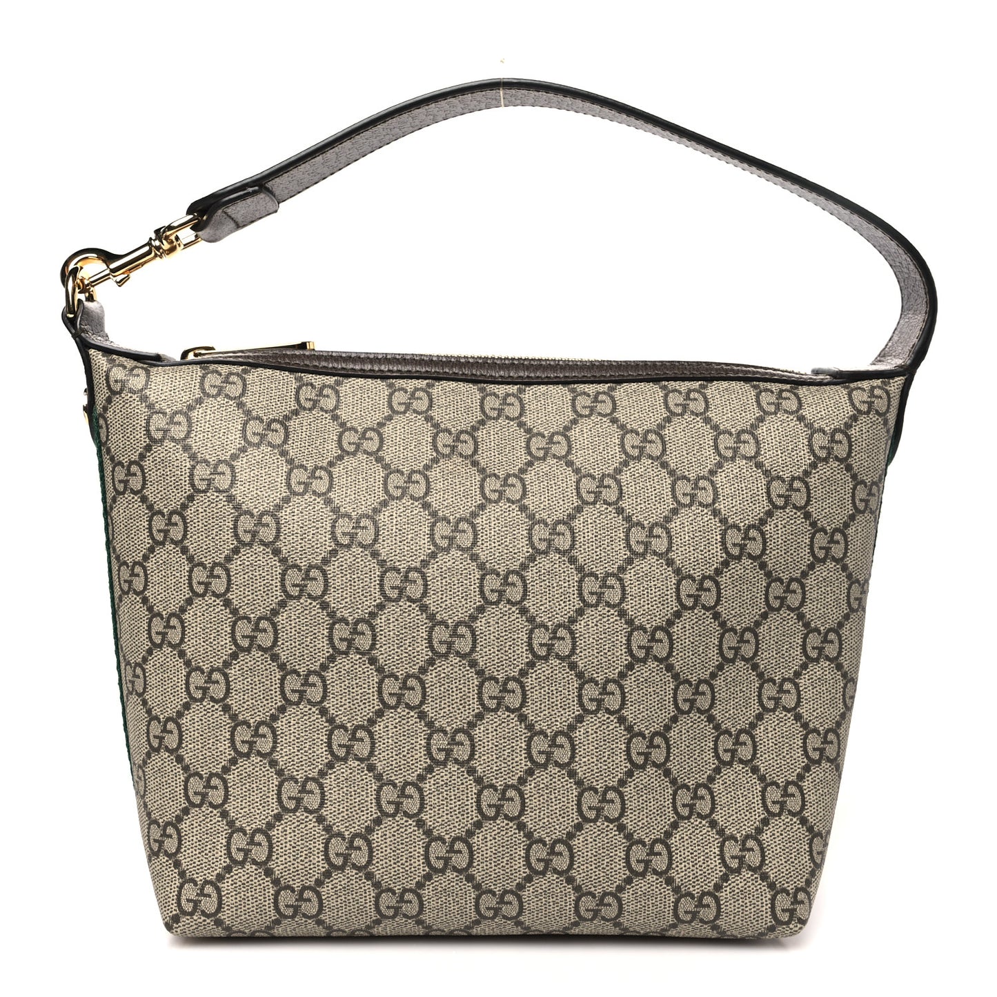 GG Supreme Monogram Textured Calfskin Web Super Mini Ophidia Shoulder Bag Beige Ebony New Acero