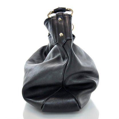 Gucci Leather Large Horsebit Chain Hobo Black 6 of 9