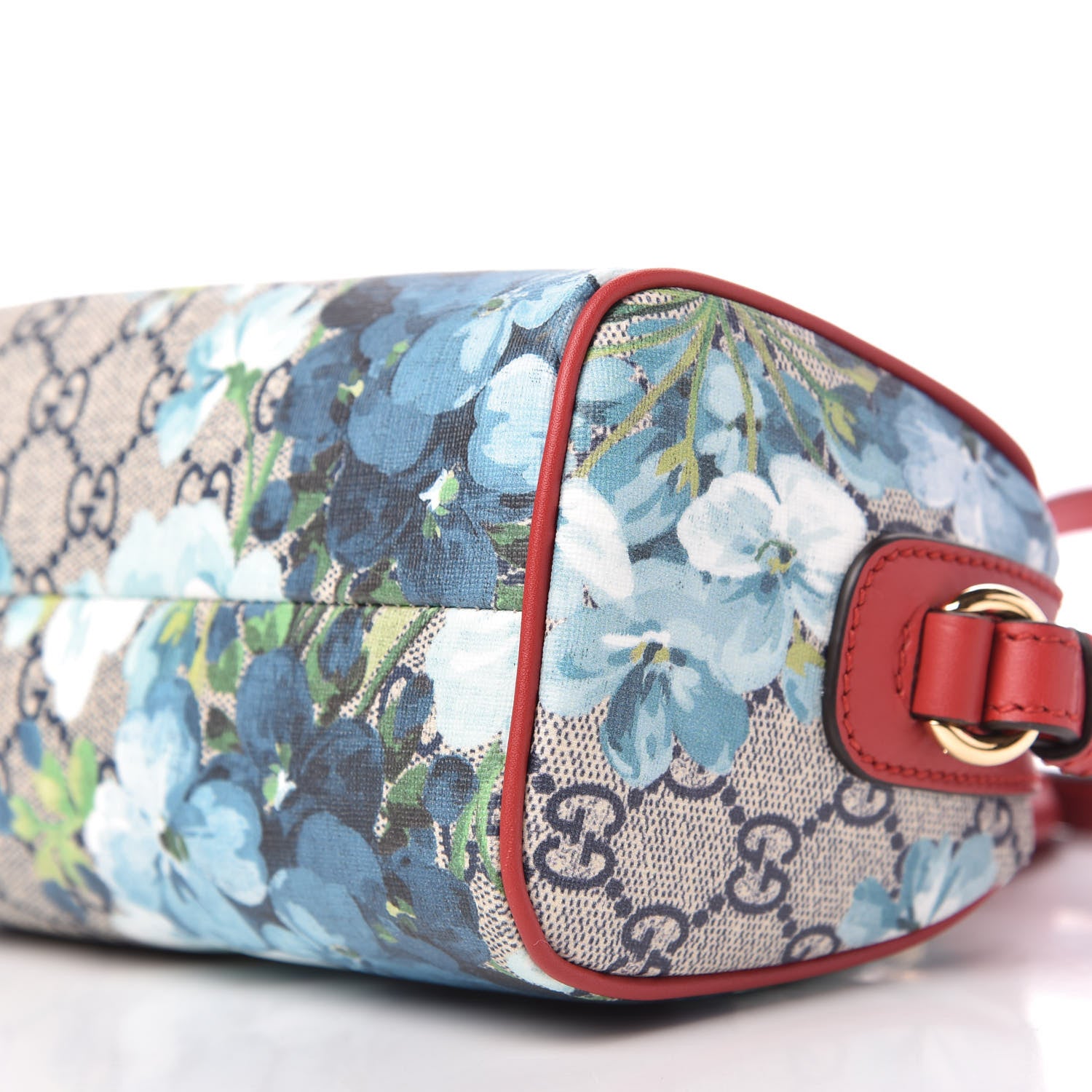 Gucci GG Supreme Monogram Blooms Mini Boston Navy Blue Hibiscus 7 of 9