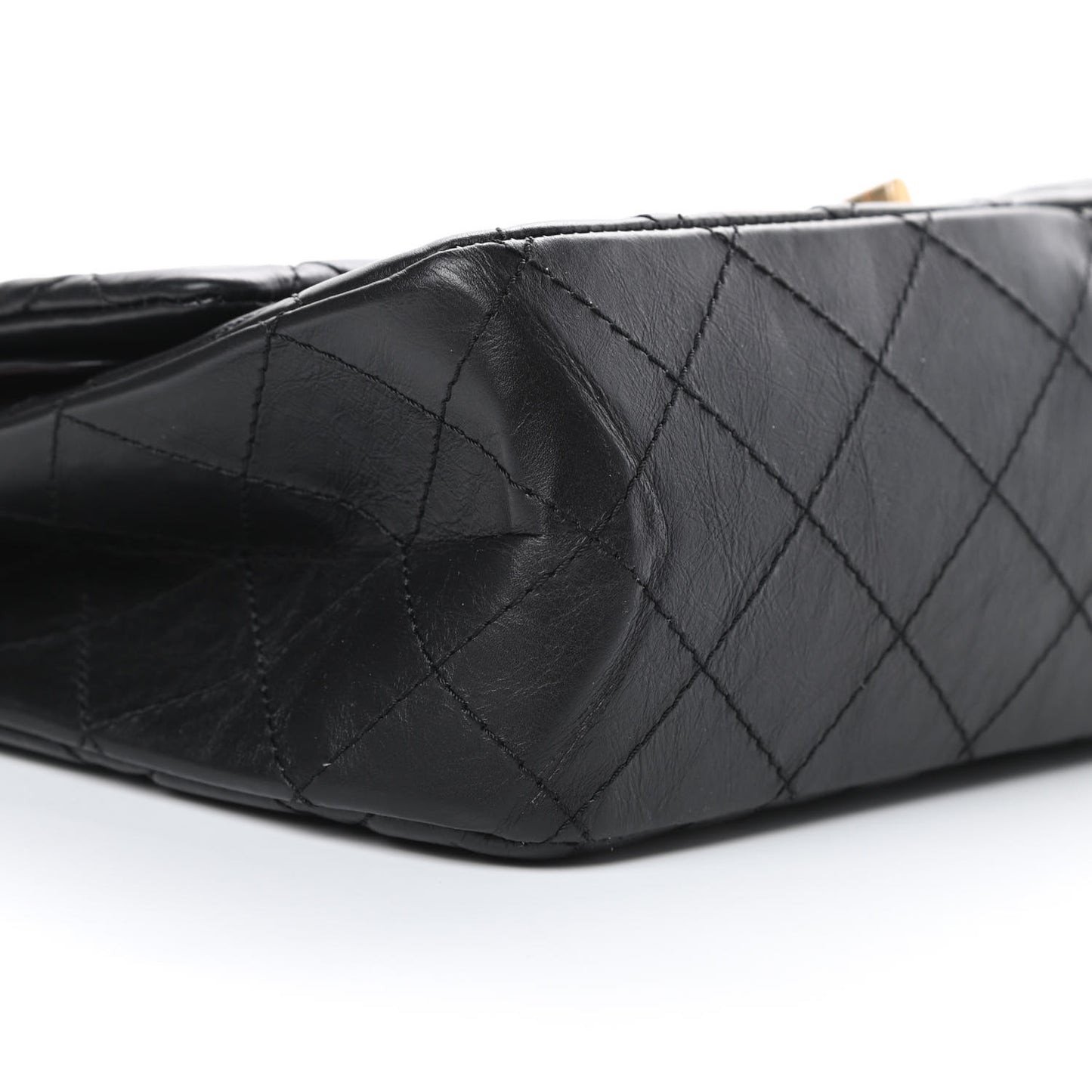 Aged Calfskin Quilted 2.55 Reissue 227 Flap Black