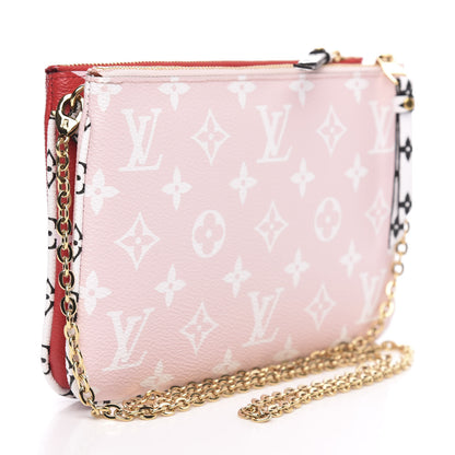 Louis Vuitton Monogram Giant Double Zip Pochette Rouge 3 of 10