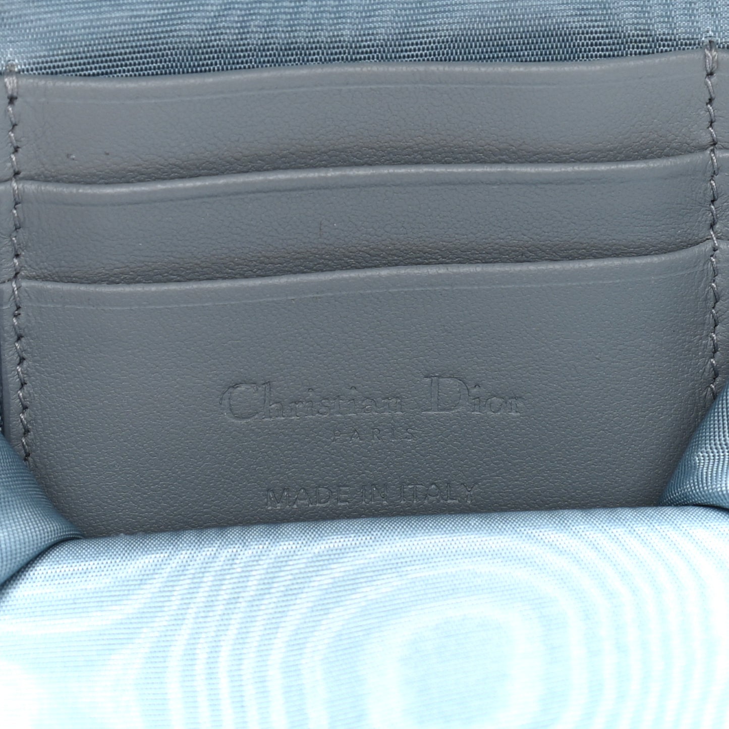 Lambskin Cannage Lady Dior Phone Holder Cloud Blue