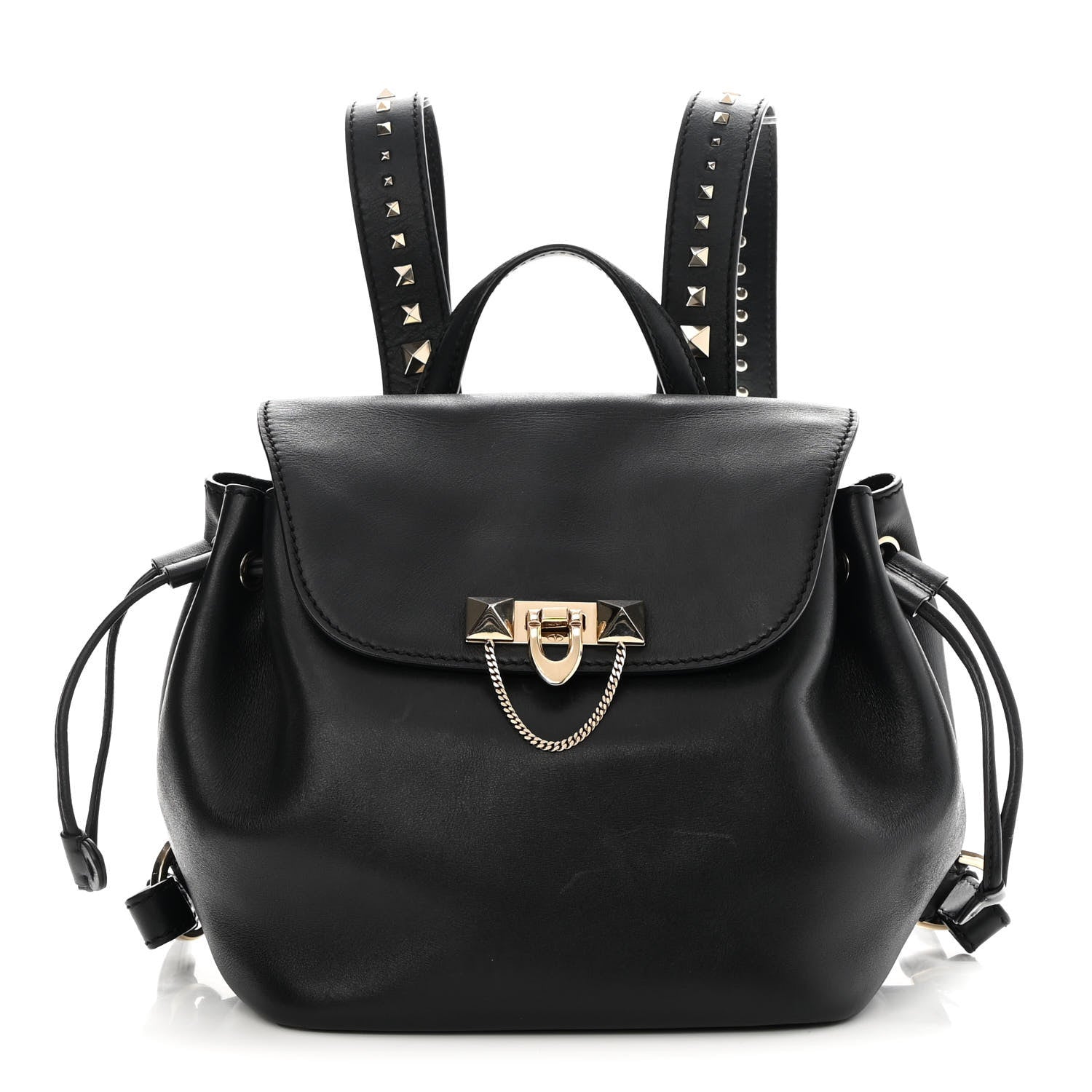Valentino Garavani Vitello Rockstud Demilune Backpack Black 1 of 9