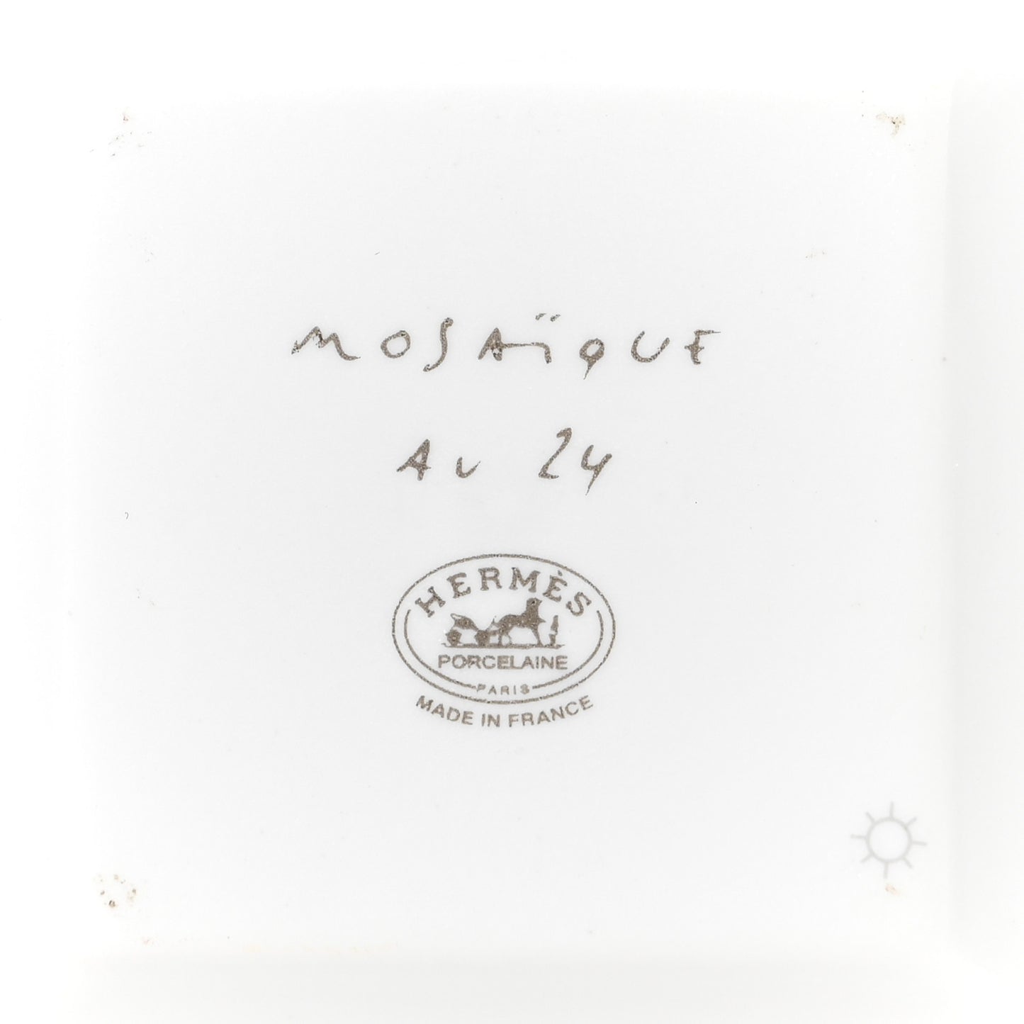 Porcelain Mosaique Au 24 Platinum Square Plate N°1