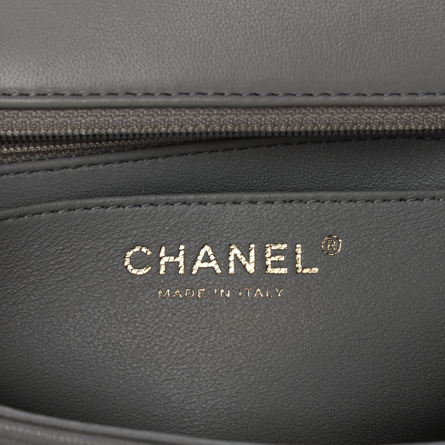 Chanel Lambskin Quilted Mini Rectangular Flap Grey 6 of 12