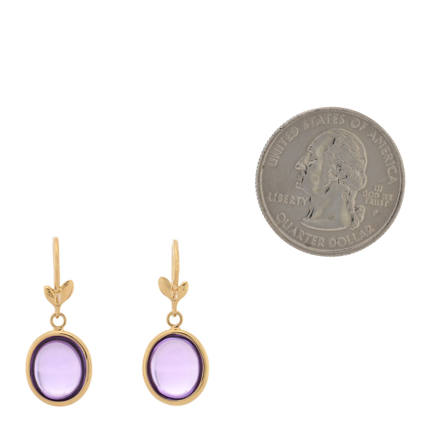 18K Yellow Gold Amethyst Paloma Picasso Olive Leaf Drop Earrings