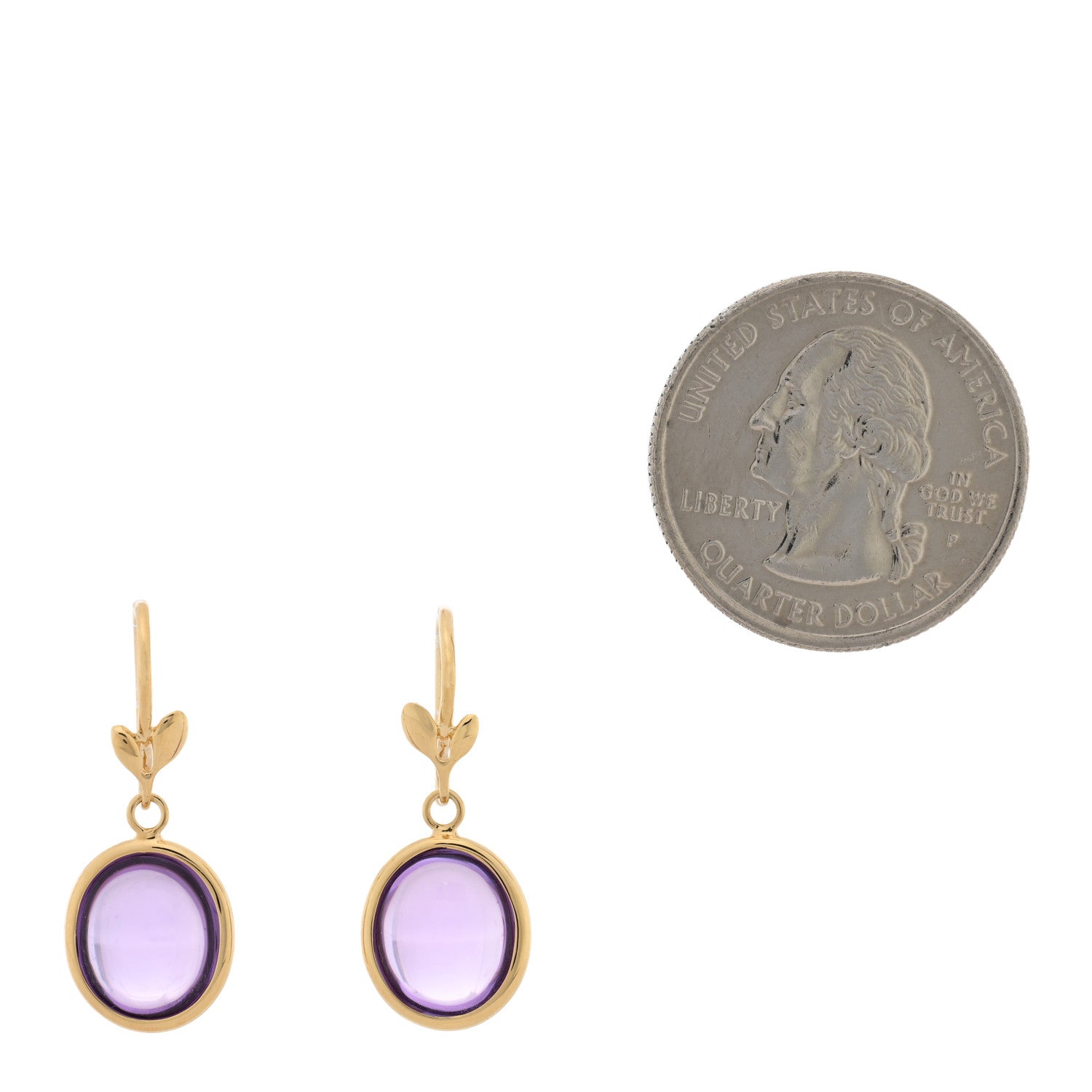 Tiffany 18K Yellow Gold Amethyst Paloma Picasso Olive Leaf Drop Earrings 2 of 5