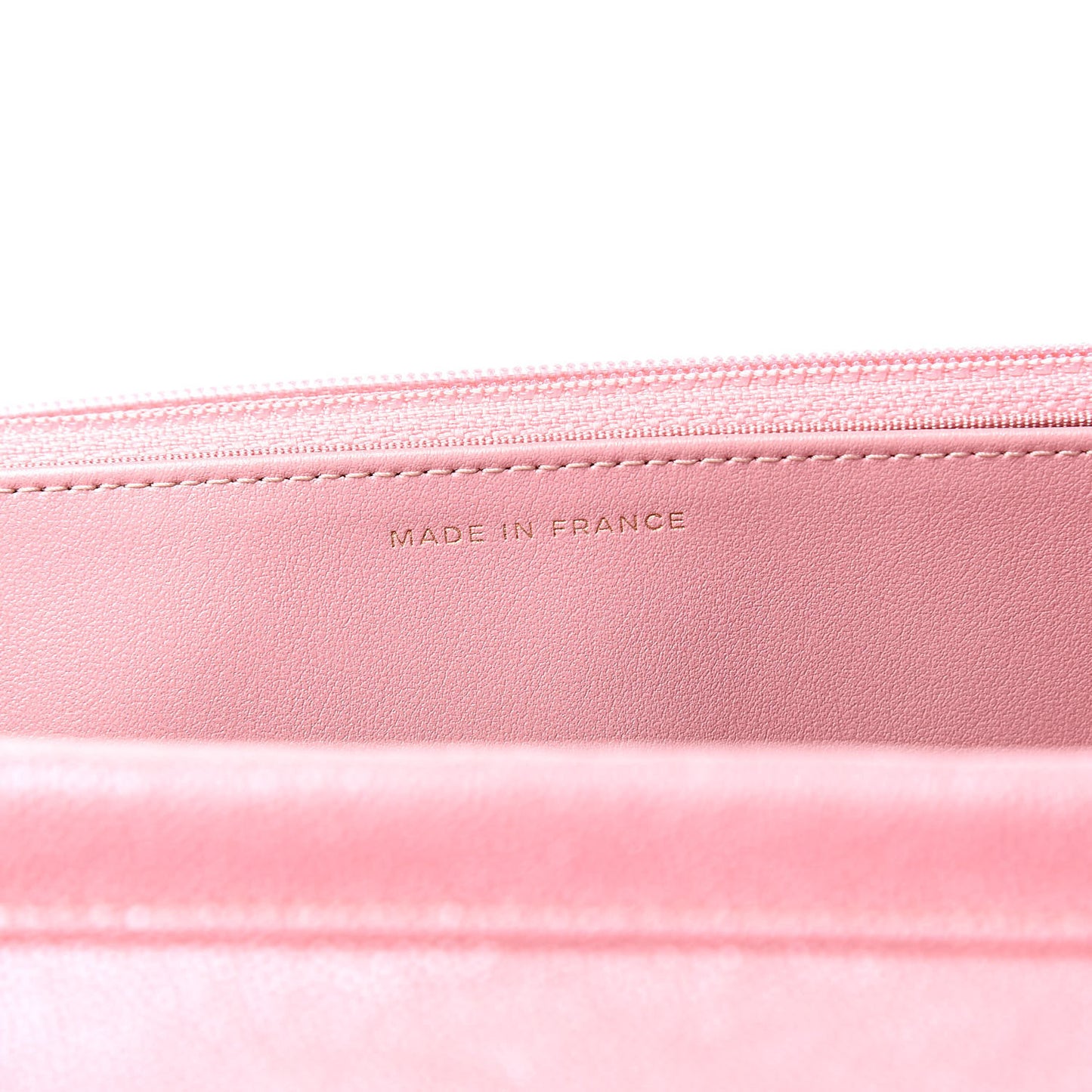 Iridescent Caviar Quilted Wallet on Chain WOC Rose Pink