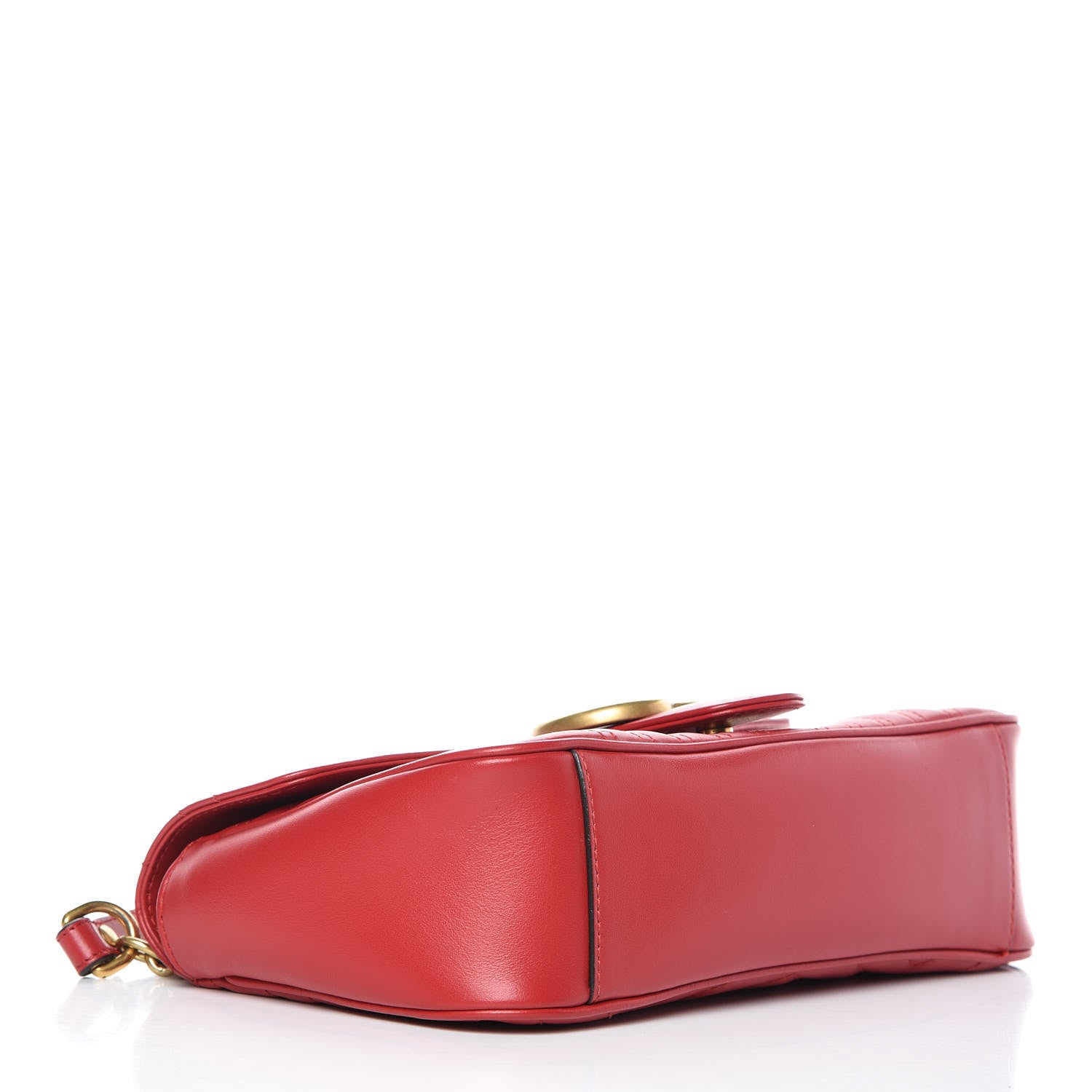 Gucci Calfskin Matelasse Small GG Marmont Shoulder Bag Hibiscus Red 4 of 9