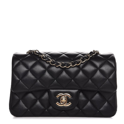 Chanel Lambskin Quilted Mini Rectangular Flap Black 1 of 8