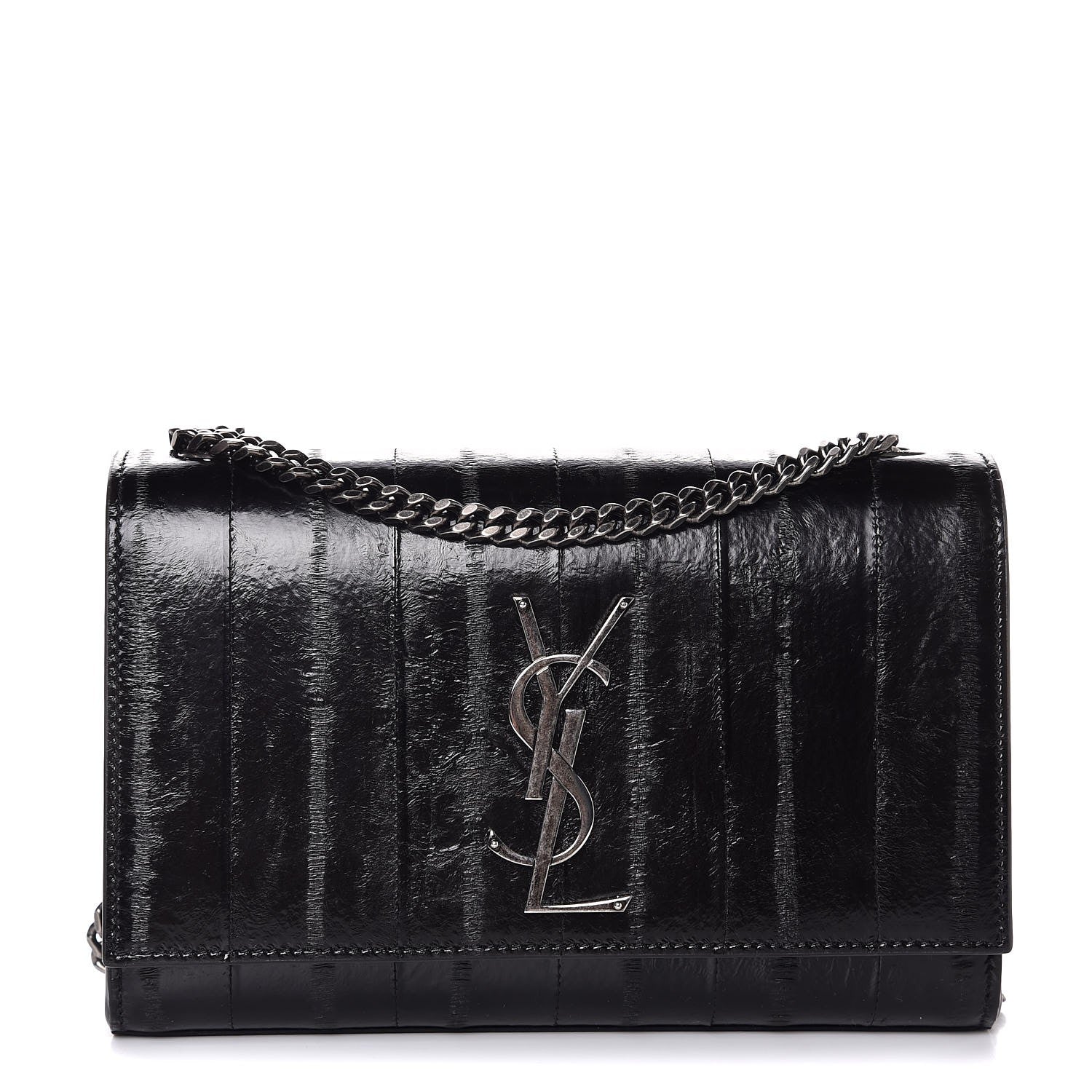 Saint Laurent Glossy Eelskin Small Monogram Kate Satchel Black 1 of 7