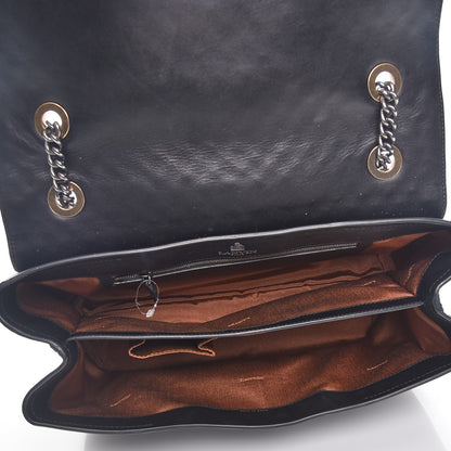 Lanvin Hammered Calfskin Large Happy Edgy Shoulder Bag Black 5 of 11