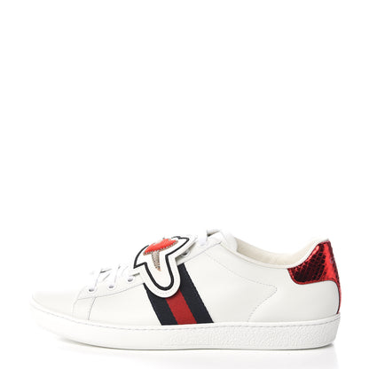 Gucci Calfskin Ayers Web Dagger Embroidered Womens Ace Sneakers 40 White 1 of 11