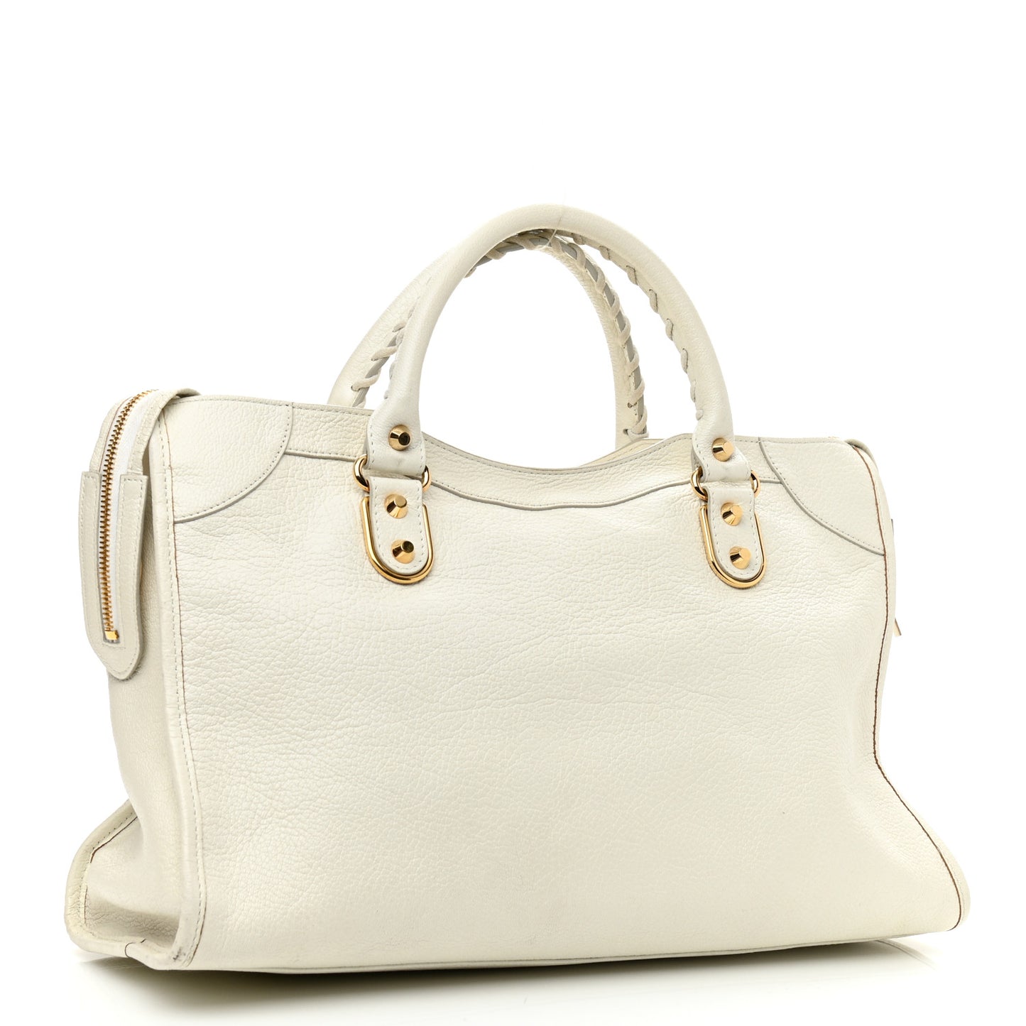 Chevre Gold Metallic Edge Hardware City White