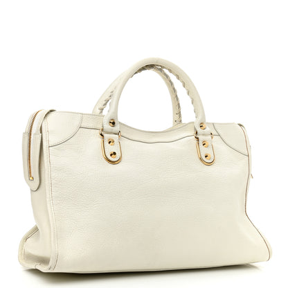 Balenciaga Chevre Gold Metallic Edge Hardware City White 3 of 11