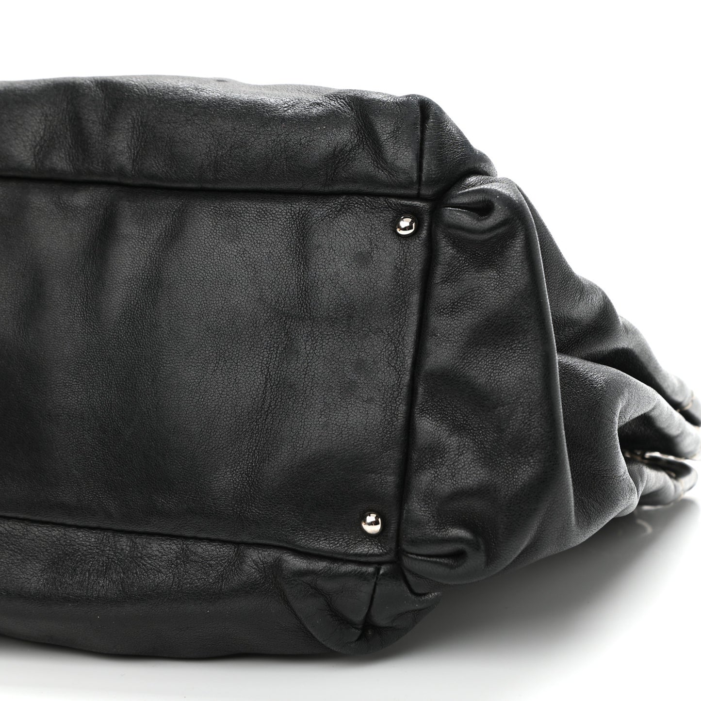 Lambskin Lax Accordion Hobo Black