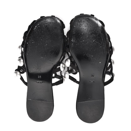 Alexander Wang Suede Studded Amelia Slide Sandals 36 Black 7 of 9